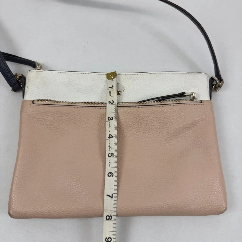 Kate Spade New York Pebbled Leather Colorblock Crossbody‎ Bag Blush Ivory Navy